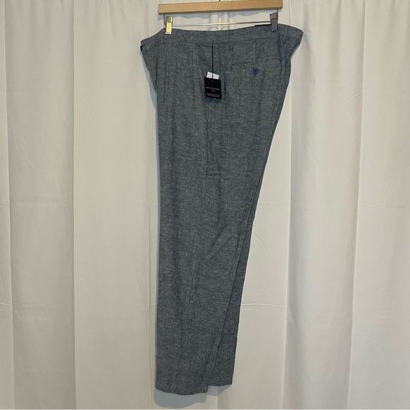 SAKS FIFTH AVENUE Linen Blend Pants Men 38 x 30 Navy Beach Summer NWT - Picture 8 of 8
